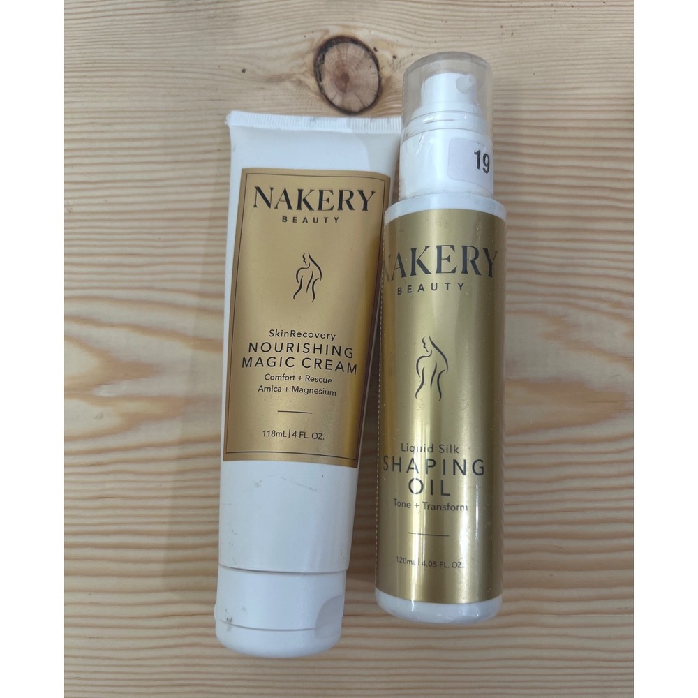 Nakery Beauty Nourishing Magic Cream 4oz & Liquid Silk Shaping Oil 4.05oz Set